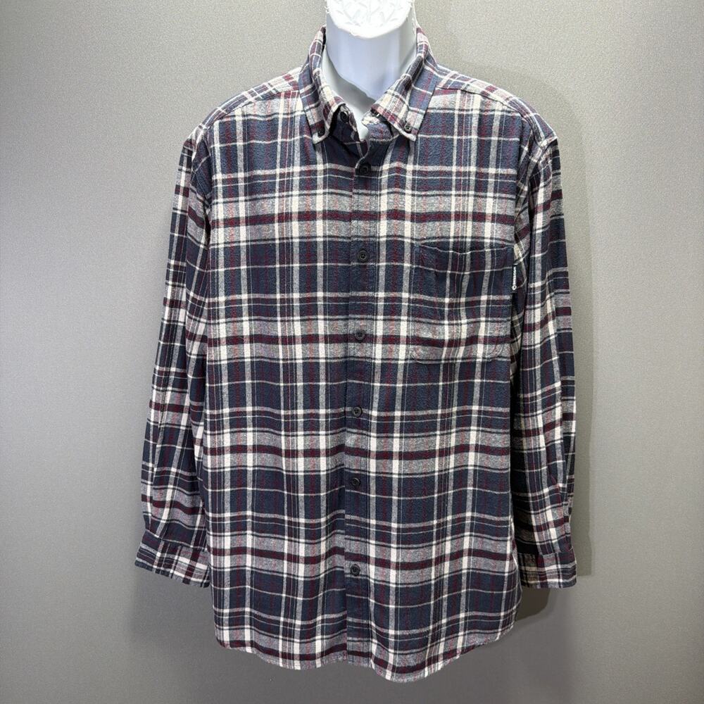 Wolverine Flannel Shirt XL Mens Long Sleeve Plaid Blue Red Outdoor Button